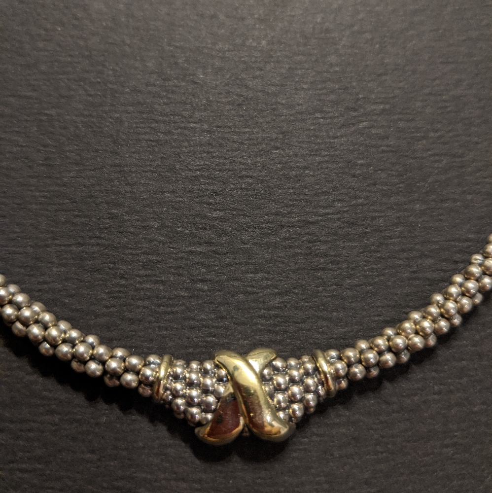 LAGOS necklace. Caviar collection. 18 k & SS